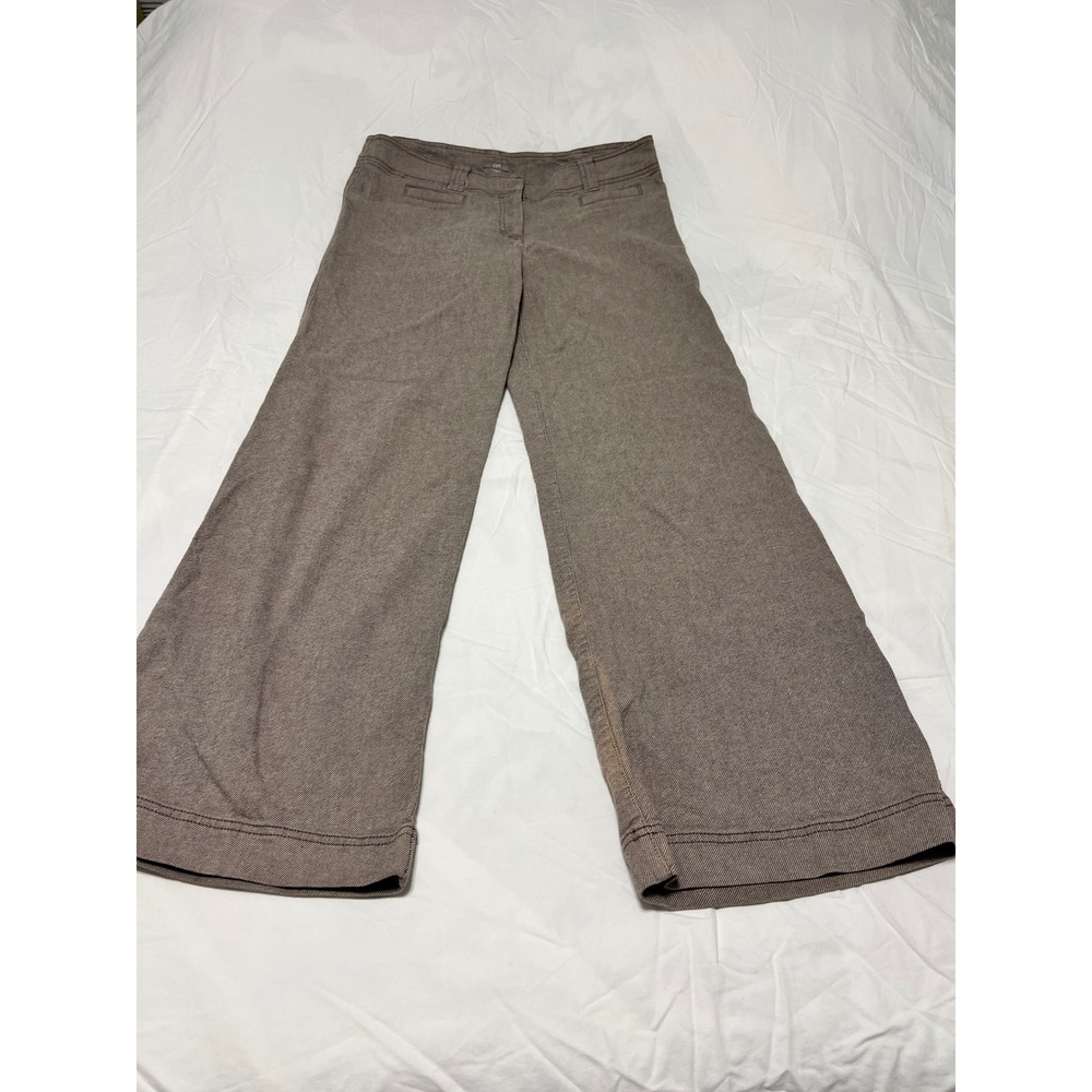 J. Jill Womens 10 Wide Leg Trousers Taupe Brown Stretch Twill Pants 9315109
